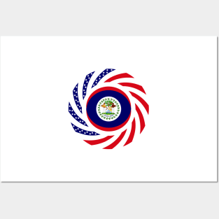 Belizean American Multinational Patriot Flag Series Posters and Art